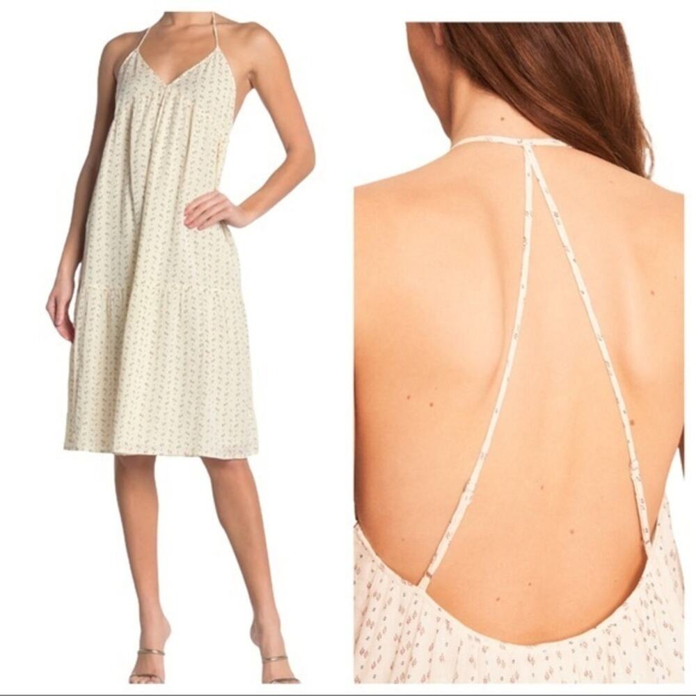 ba&sh Ella Print Sleeveless White Midi Dress Large Size 10 NWT
